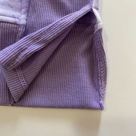 Cuddl Duds Women's Purple Marble Hoodie with rib trim - Picture 7 of 15